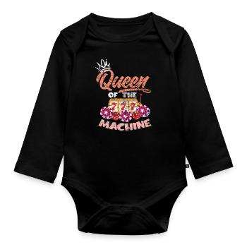 Casino queen - Organic Longsleeve Baby Bodysuit - black - Front