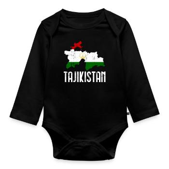 Tadschikistan - Baby Bio-Langarm-Body - Schwarz - Vorne