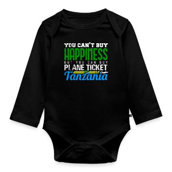 Tansania - Baby Bio-Langarm-Body - Schwarz - Vorne
