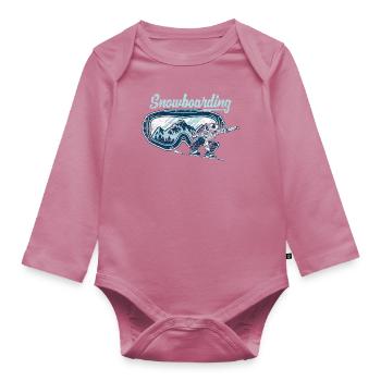 snowboard - Organic Longsleeve Baby Bodysuit - mauve - Front
