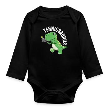 Tennis - Baby Bio-Langarm-Body - Schwarz - Vorne