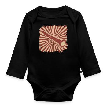 Klarinette - Baby Bio-Langarm-Body - Schwarz - Vorne
