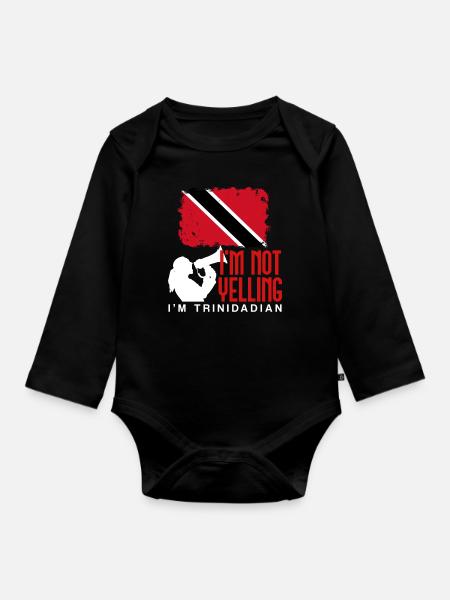 Trinidad Tobago - Organic Longsleeve Baby Bodysuit - black