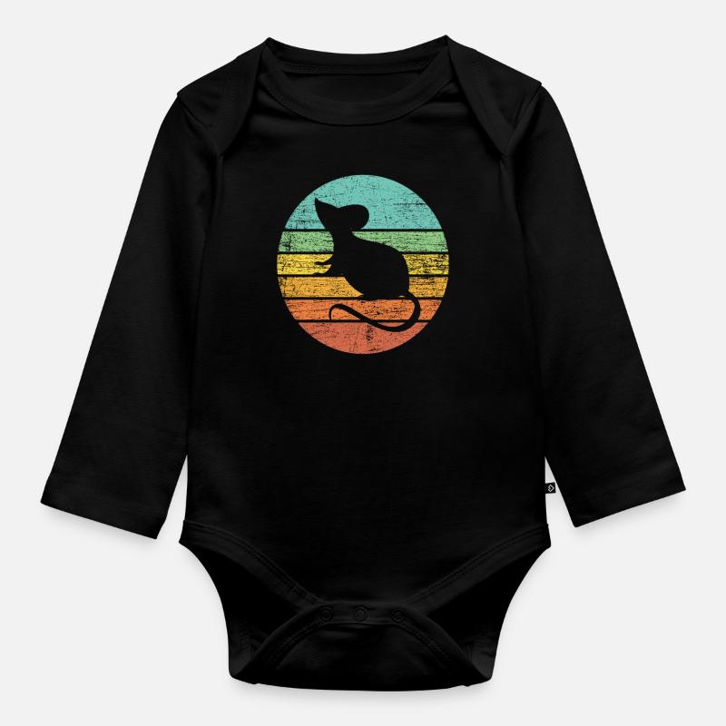 Ratte - Baby Bio-Langarm-Body - Schwarz