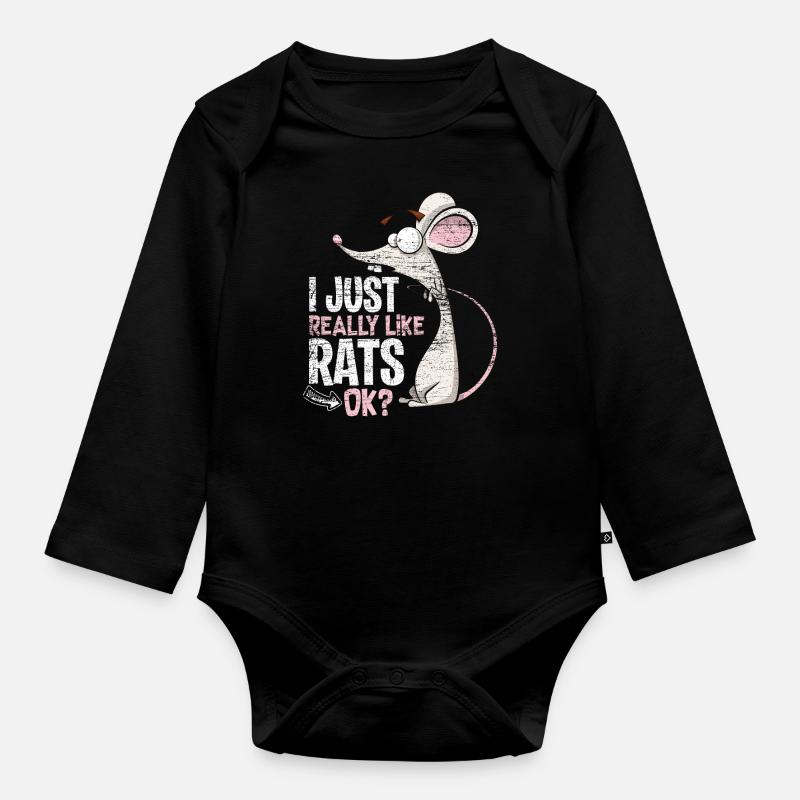 Ratte Liebe - Baby Bio-Langarm-Body - Schwarz