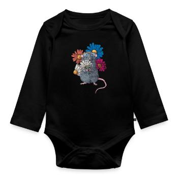 Rate rongeur - Body Bébé bio manches longues - noir - Devant