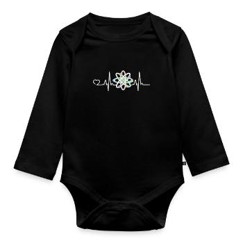 Un chimiste offre un laboratoire de chimie du cœur - Body Bébé bio manches longues - noir - Devant