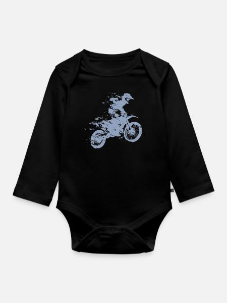 MOTOCROSS - Baby Bio-Langarm-Body - Schwarz