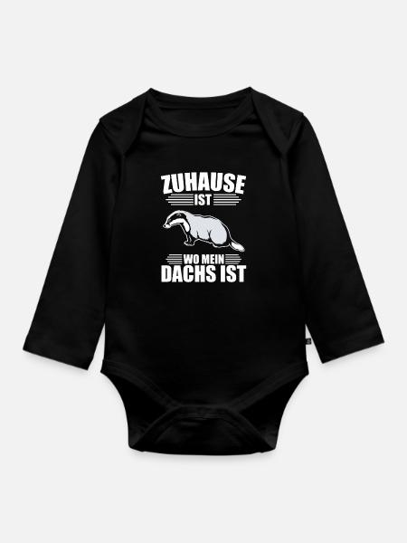 Zuhause ist wo mein Dachs ist - Baby Bio-Langarm-Body - Schwarz