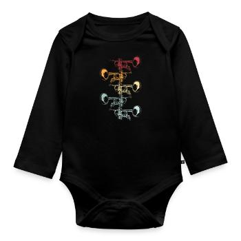 Trumpet Gift Orchestra Instrument Music Band - Organic Longsleeve Baby Bodysuit - black - Front