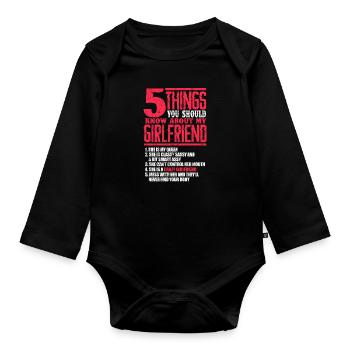 petite amie - Body Bébé bio manches longues - noir - Devant