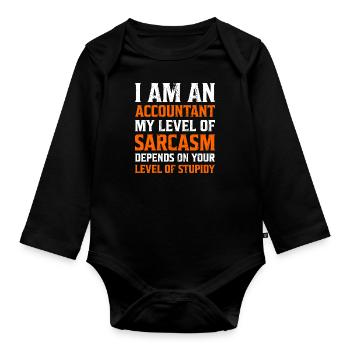 Je suis un cadeau comptable comptable Sarcasm - Body Bébé bio manches longues - noir - Devant