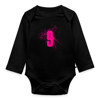 9 - Body Bébé bio manches longues - noir - Devant