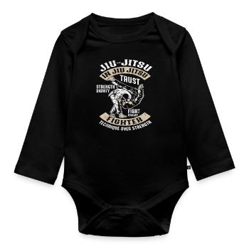 Formation Jiu Jitsu - Body Bébé bio manches longues - noir - Devant