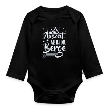 Berge - Baby Bio-Langarm-Body - Schwarz - Vorne