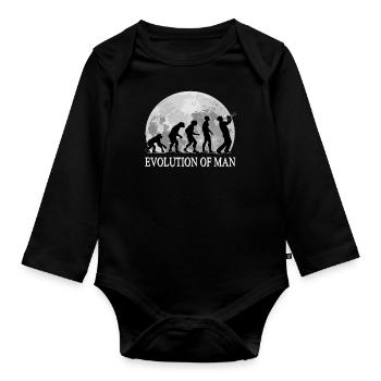 Evolution Trompete Musik - Baby Bio-Langarm-Body - Schwarz - Vorne