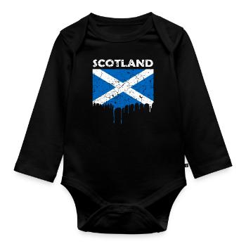 Drapeau Ecosse - Body Bébé bio manches longues - noir - Devant