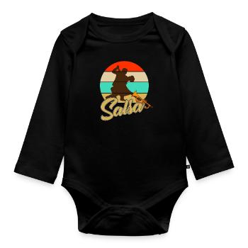 Salsa - Baby Bio-Langarm-Body - Schwarz - Vorne