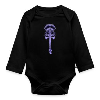 Cage thoracique pour guitare - Body Bébé bio manches longues - noir - Devant