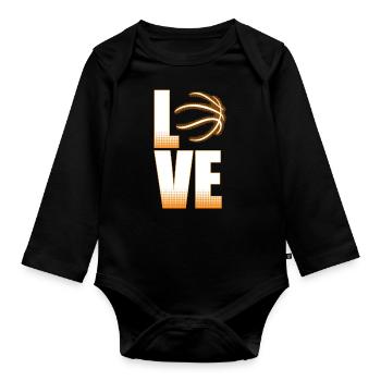 Amour de basket-ball - Body Bébé bio manches longues - noir - Devant