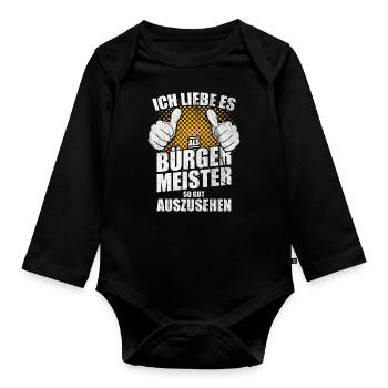 Bürgermeister - Baby Bio-Langarm-Body - Schwarz - Vorne