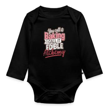 Bäcker backen - Baby Bio-Langarm-Body - Schwarz - Vorne