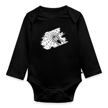Araignée toile d'araignée araignée cadeau animal tarentule - Body Bébé bio manches longues - noir - Devant
