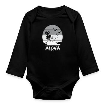 Aloha - Baby Bio-Langarm-Body - Schwarz - Vorne