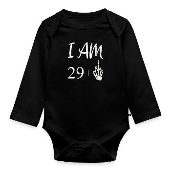 30e anniversaire trente 1990 90s 30 ans - Body Bébé bio manches longues - noir - Devant
