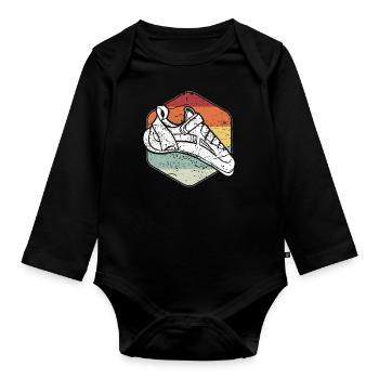 Klettern Climbing-Schuh Bouldern Vintage - Baby Bio-Langarm-Body - Schwarz - Vorne