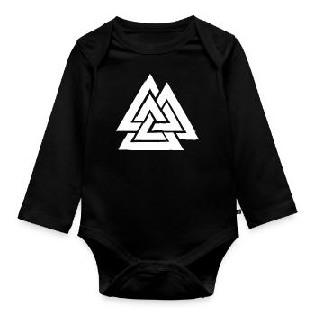 Valknut - Symbol of Odin - Organic Longsleeve Baby Bodysuit - black - Front