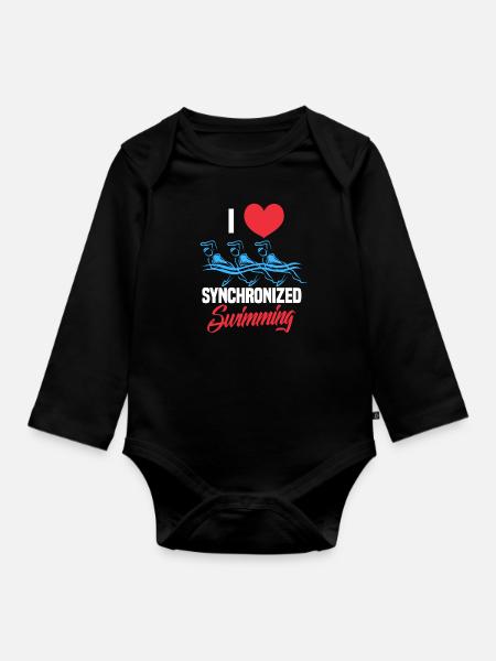 Synchronschwimmen - Baby Bio-Langarm-Body - Schwarz