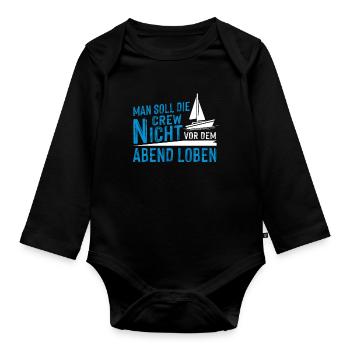 Segeln Boot Segelboot Geschenk I Kapitän Segler - Baby Bio-Langarm-Body - Schwarz - Vorne