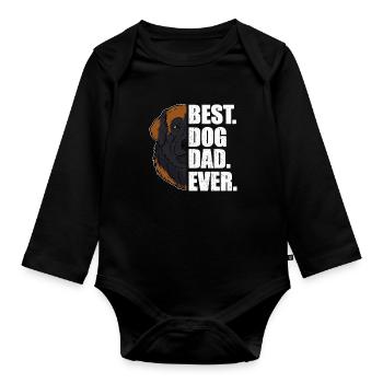 Best Dog Dad Ever Leonberger Dog Lover Pet - Organic Longsleeve Baby Bodysuit - black - Front