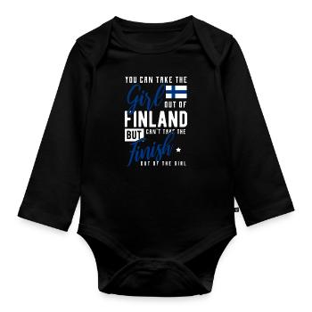 Finlande - Body Bébé bio manches longues - noir - Devant