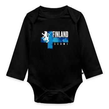 Finnland - Baby Bio-Langarm-Body - Schwarz - Vorne