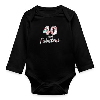 40th birthday 40 years 1980 bday gift - Organic Longsleeve Baby Bodysuit - black - Front