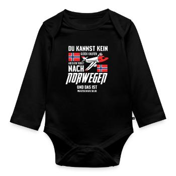 Norwegen - Baby Bio-Langarm-Body - Schwarz - Vorne