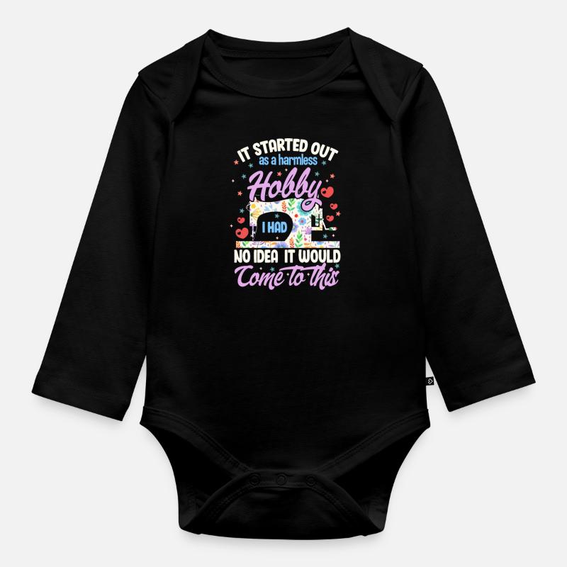 Nähen - Baby Bio-Langarm-Body - Schwarz
