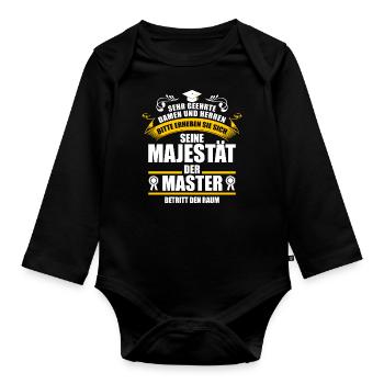 Master Abschluss Geschenk - Baby Bio-Langarm-Body - Schwarz - Vorne