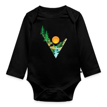 Wanderer - Baby Bio-Langarm-Body - Schwarz - Vorne