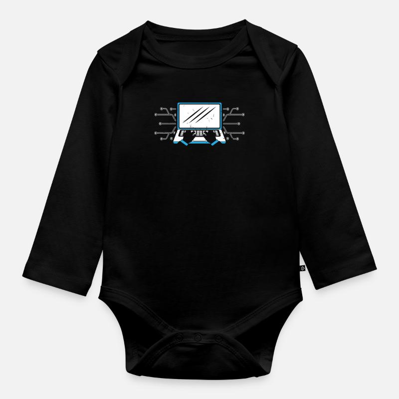 Computer - Baby Bio-Langarm-Body - Schwarz