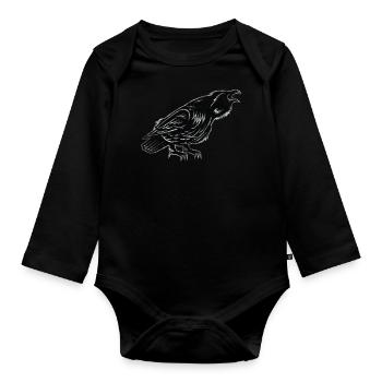Corbeau - Body Bébé bio manches longues - noir - Devant