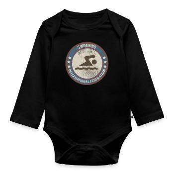 nager - Body Bébé bio manches longues - noir - Devant