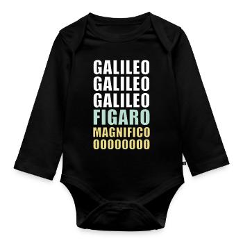 Galileo Figaro Magnificent - Baby Bio-Langarm-Body - Schwarz - Vorne