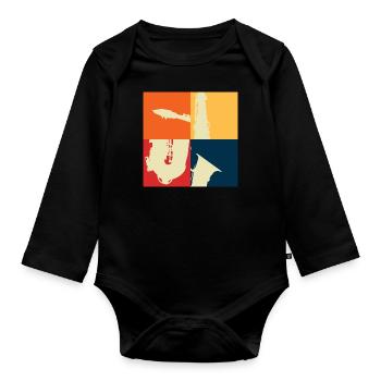 Saxophon - Baby Bio-Langarm-Body - Schwarz - Vorne