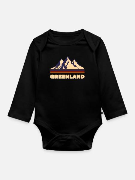 greenland - Langærmet babybody, økologisk bomuld - sort