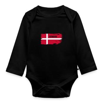 Denmark - Organic Longsleeve Baby Bodysuit - black - Front