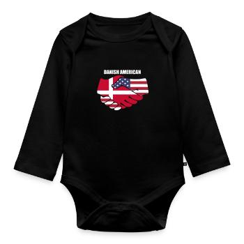 Denmark - Organic Longsleeve Baby Bodysuit - black - Front