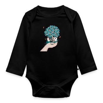 Future - save the planet - Organic Longsleeve Baby Bodysuit - black - Front